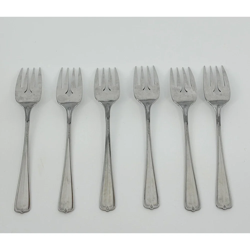 Oneida USA Gala Impulse Salad Forks Set of 6 Stainless Flatware 6 1/4